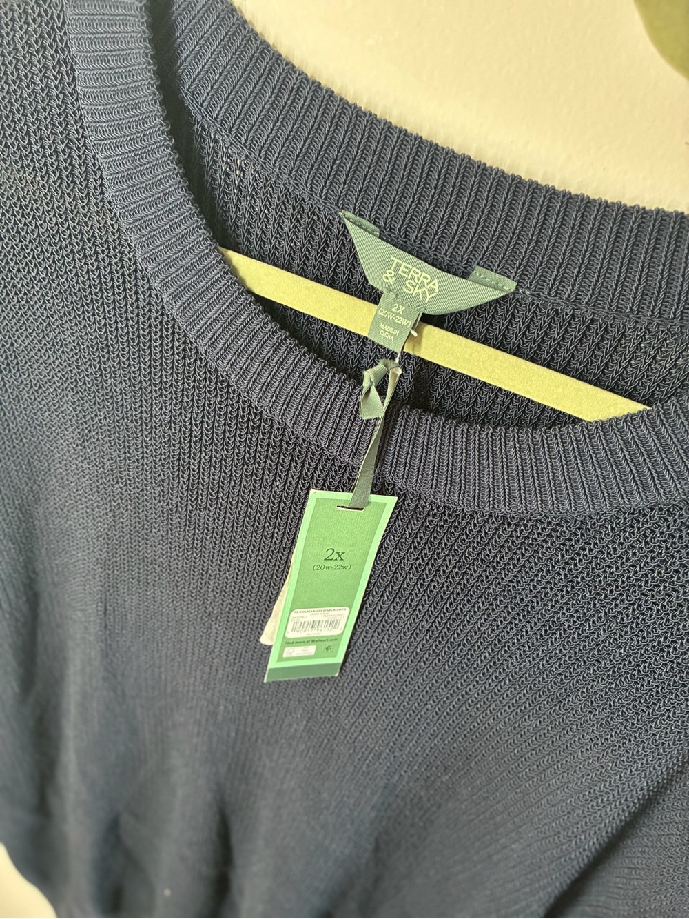 Terra & Sky Navy Short Sleeve Knit Sweater - Picture 2 of 5